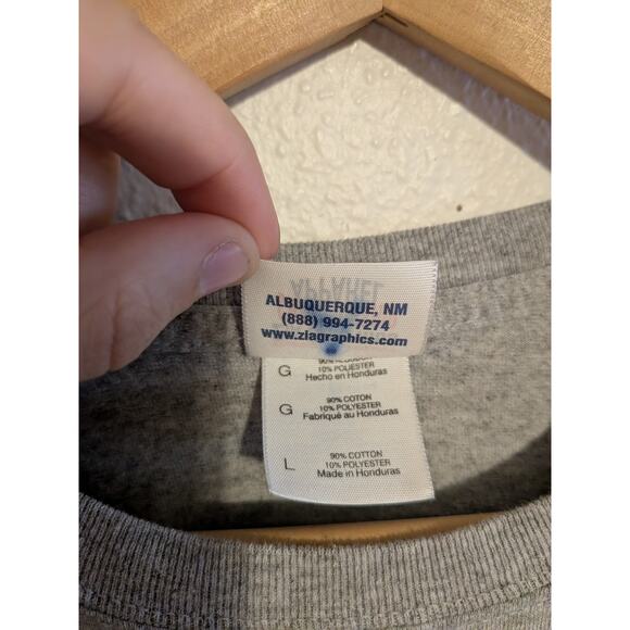 New Mexico lobos air force falcons football cropped top gray tee shirt size L - Picture 6 of 6